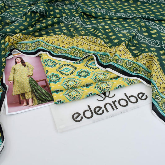 Stylish Green Digital Print 3-Piece Lawn Suit