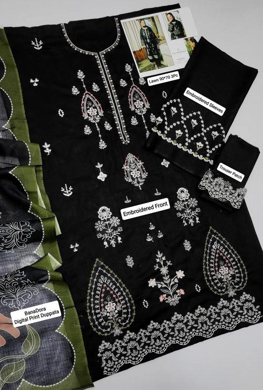 Black Embroidered Kurta Set for Women