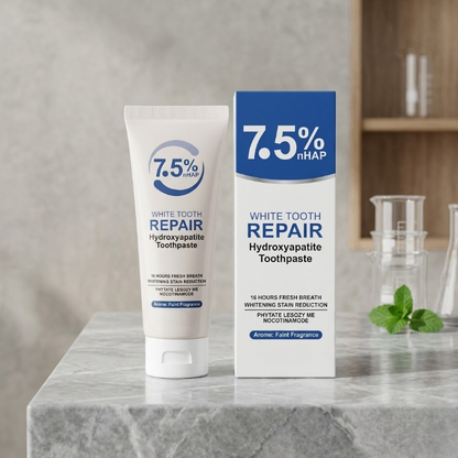 7.5% nHAP White Tooth Repair Toothpaste – Hydroxyapatite Enamel Strengthening & Whitening Formula (120g)