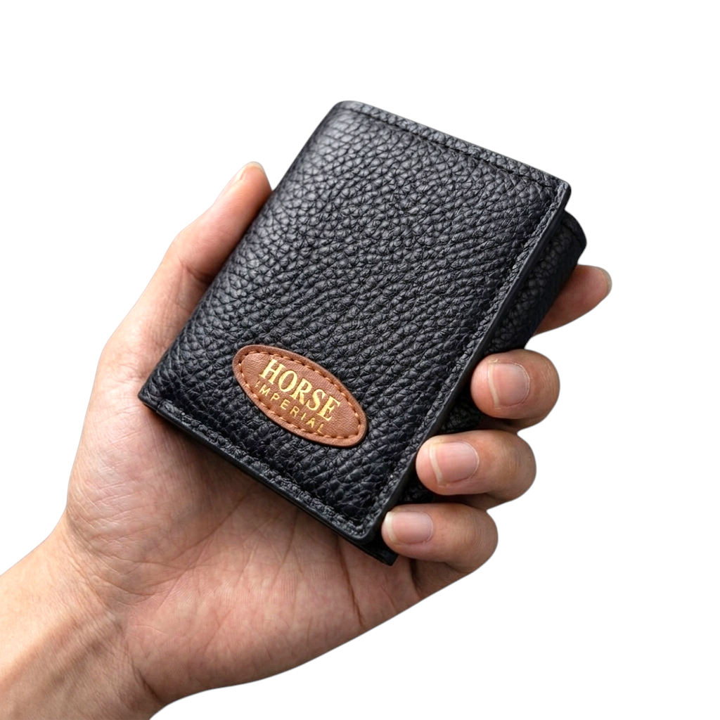 Horse Imperial Premium Tri-Fold Wallet – 10 Card Slots | Dual Cash Pockets - Beige