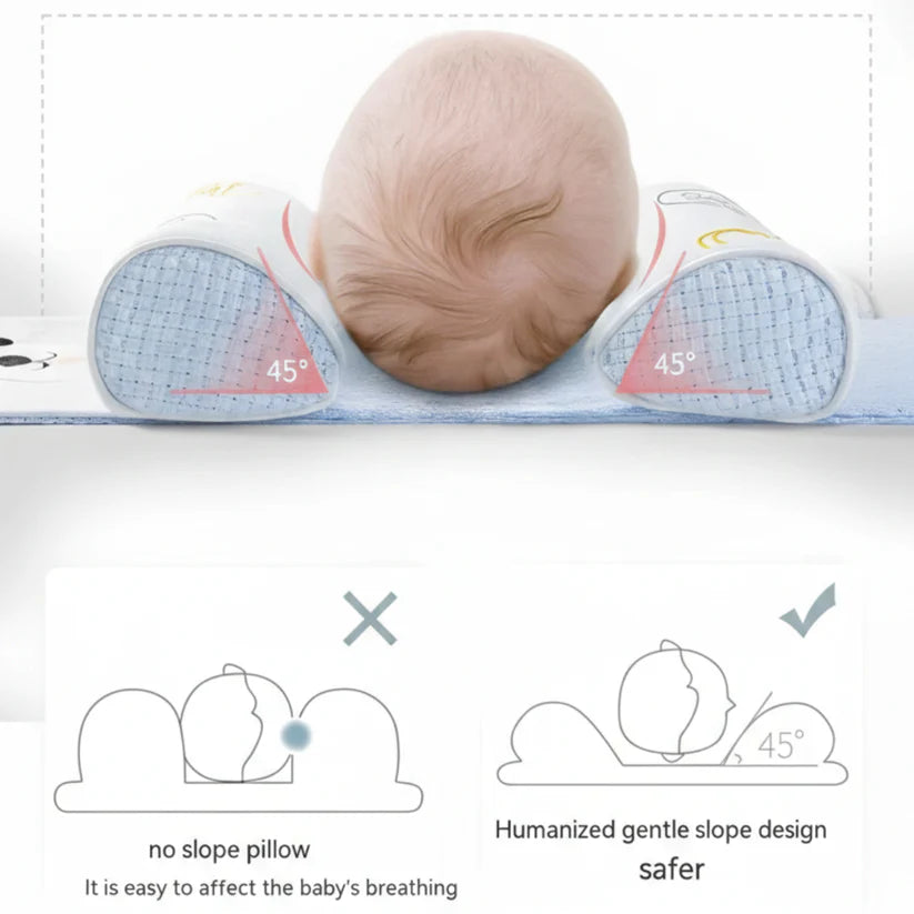 Soft Breathable Baby Pillow | Newborn Head Shaping Cushion for Flat Head Prevention