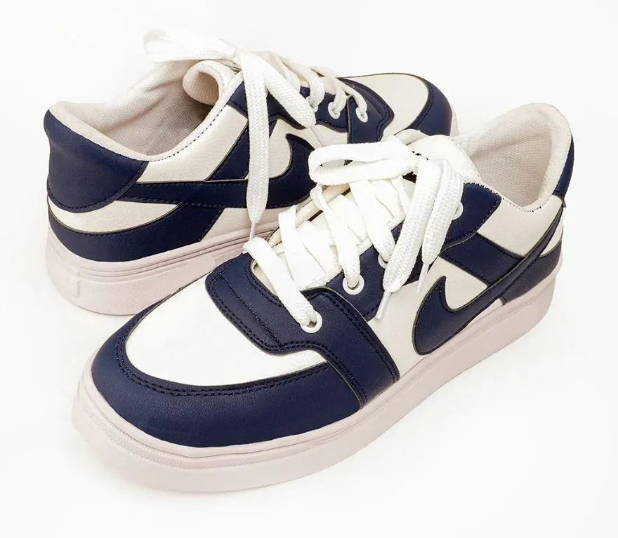 Men's Rexine Fancy Sneakers Blue White Comfortable Daily Wear