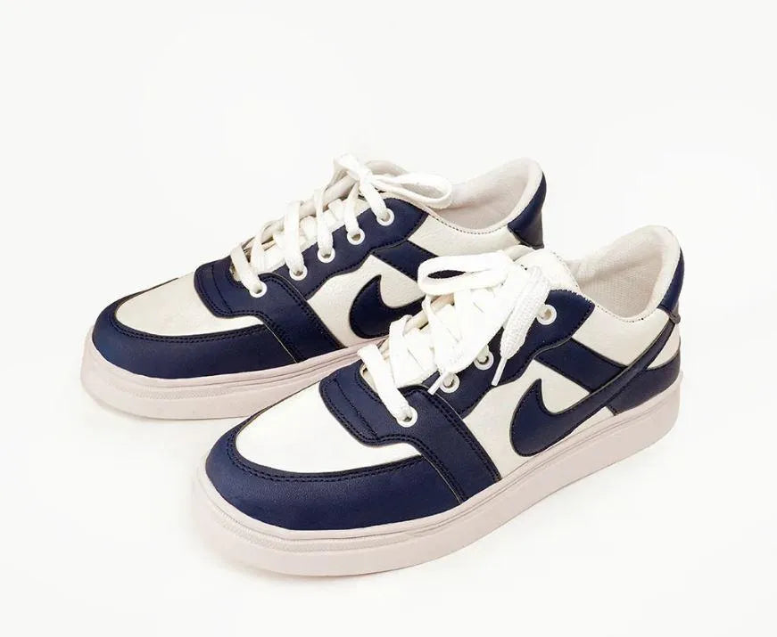 Men's Rexine Fancy Sneakers Blue White Comfortable Daily Wear