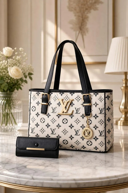 Louis Vuitton LV5070 Luxury Handbag Set Brown White