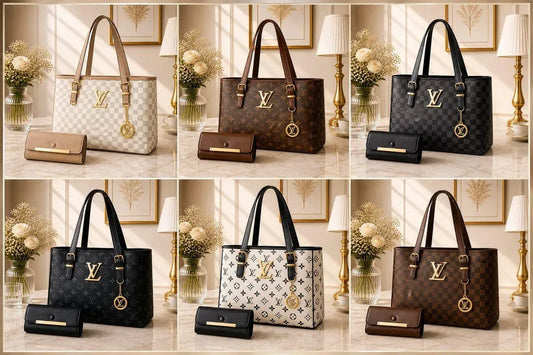 Louis Vuitton LV5070 Luxury Handbag Set Brown White