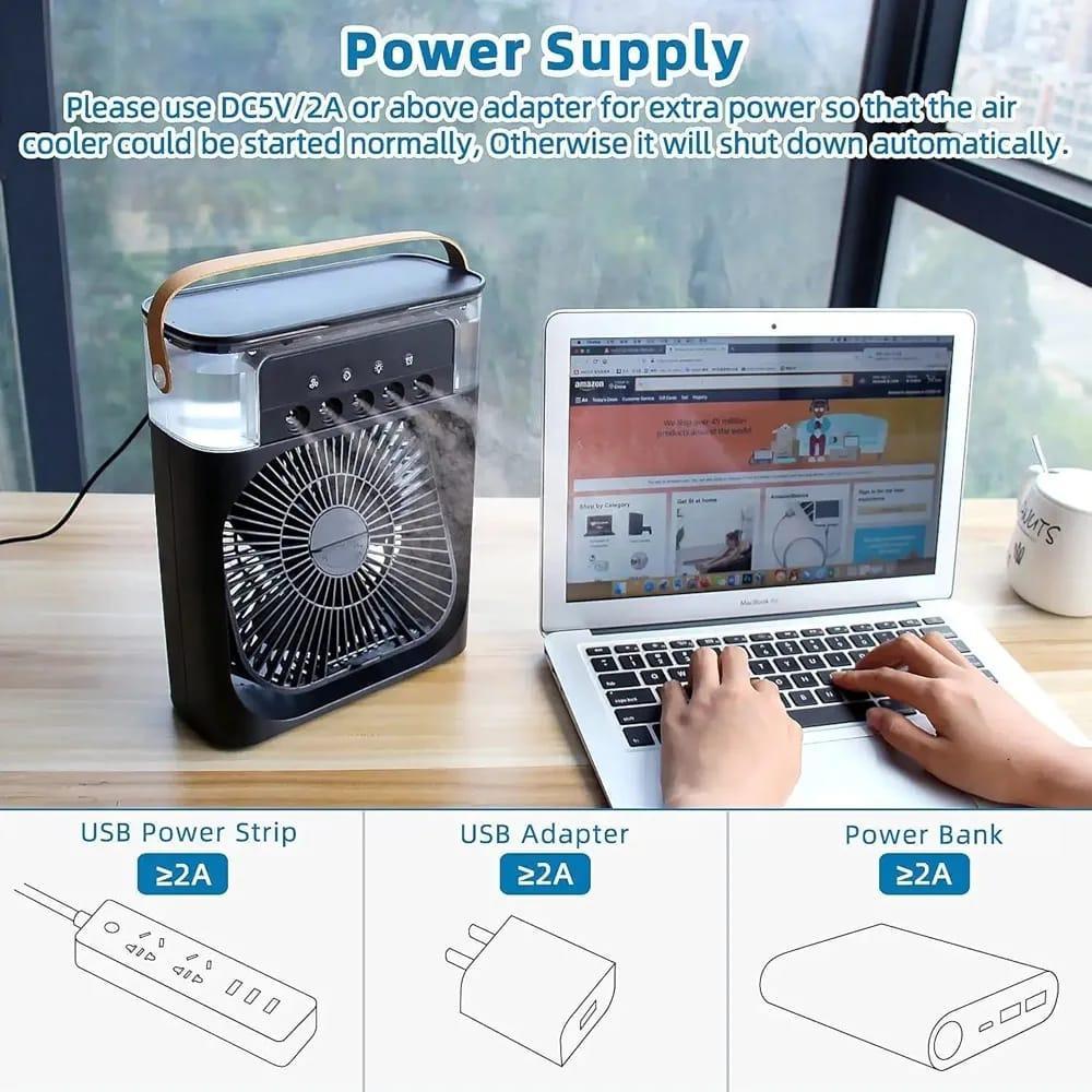 Portable Mini Air Cooler USB Rechargeable White