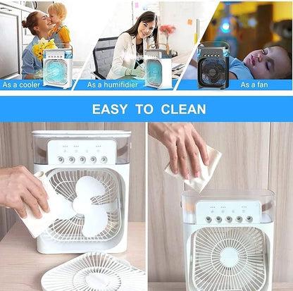 Portable Mini Air Cooler USB Rechargeable White
