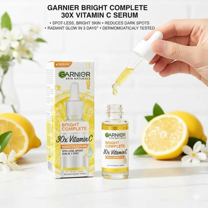 Garnier 30x Vitamin C Serum 30ml Bright Spot-Less Skin for All Skin Types