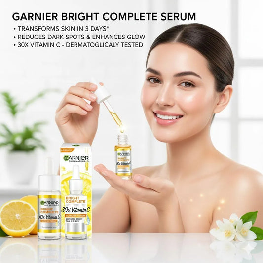 Garnier 30x Vitamin C Serum 30ml Bright Spot-Less Skin for All Skin Types