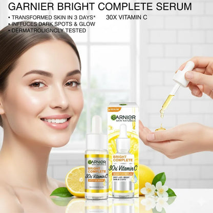 Garnier 30x Vitamin C Serum 30ml Bright Spot-Less Skin for All Skin Types
