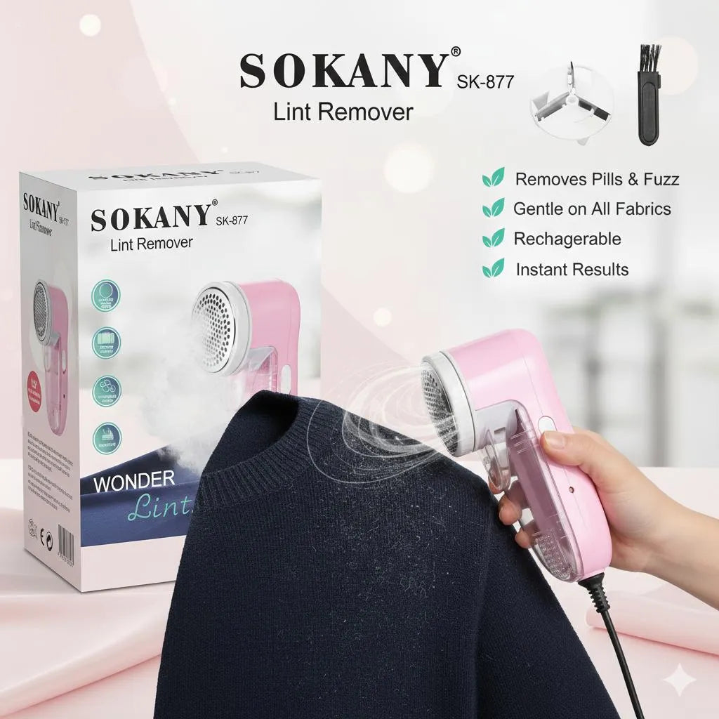 Rechargeable Pink Fabric Lint Remover for Home Use