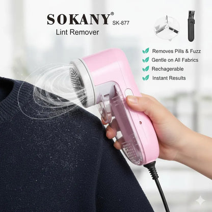 Rechargeable Pink Fabric Lint Remover for Home Use