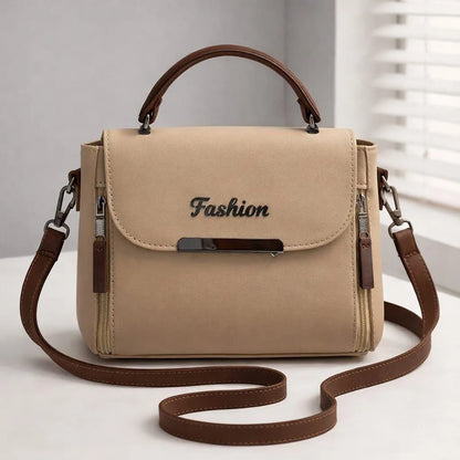 Beige Leather Crossbody Bag for Girls
