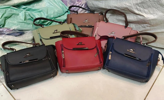 Beige Leather Crossbody Bag for Girls