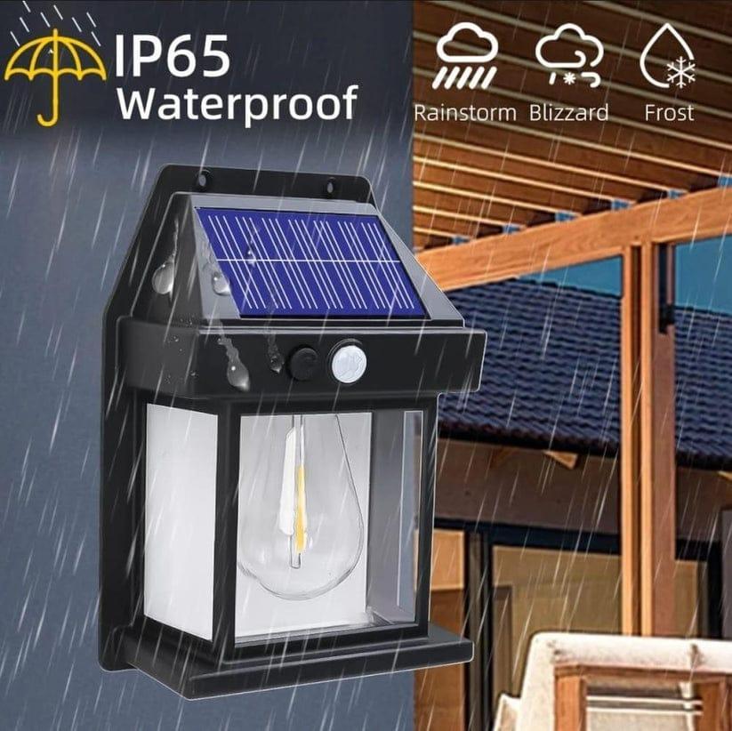Solar Motion Sensor Lamp Black White ABS Weather Resistant