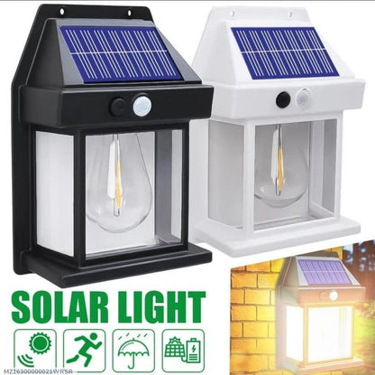 Solar Motion Sensor Lamp Black White ABS Weather Resistant
