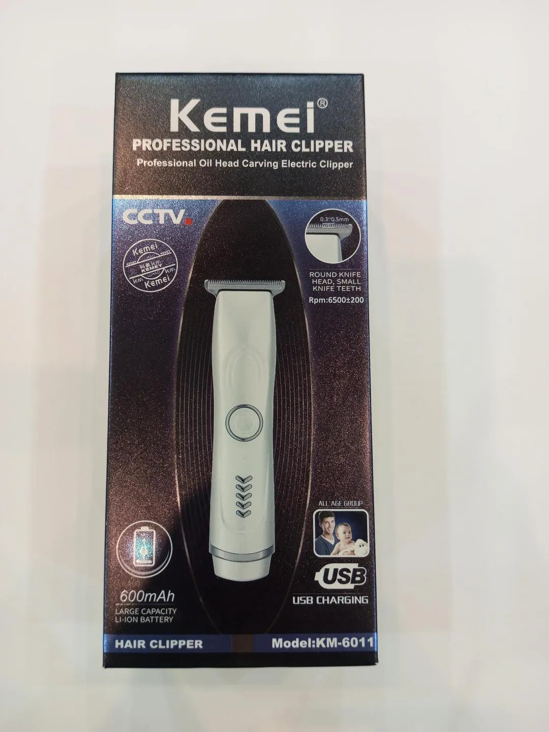 Kemei Rechargeable Men's Hair Clipper 3mm