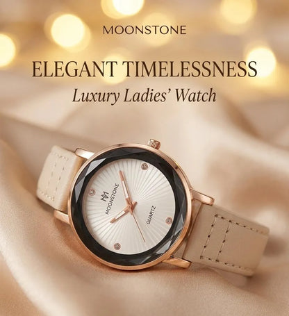 Luxury Off White Leather Watch for Women