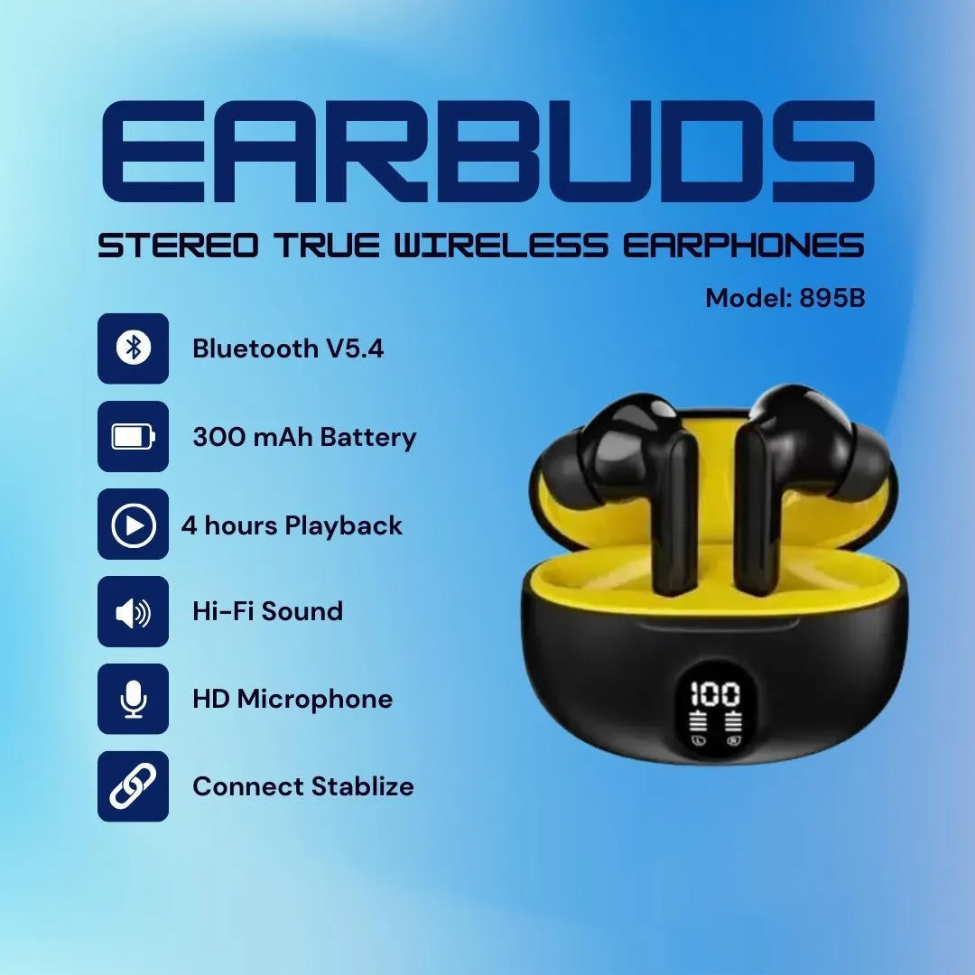 9D Hifi Wireless Earbuds with Noise Cancellation & 24Hr Case