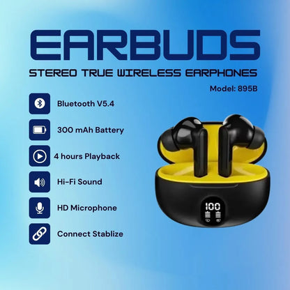 9D Hifi Wireless Earbuds with Noise Cancellation & 24Hr Case