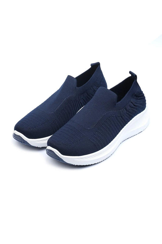 Men's Blue Knit Slip-On Walking Shoes