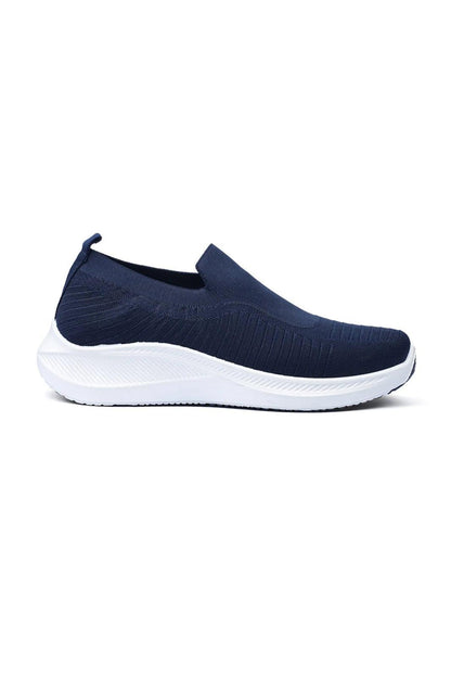 Men's Blue Knit Slip-On Walking Shoes