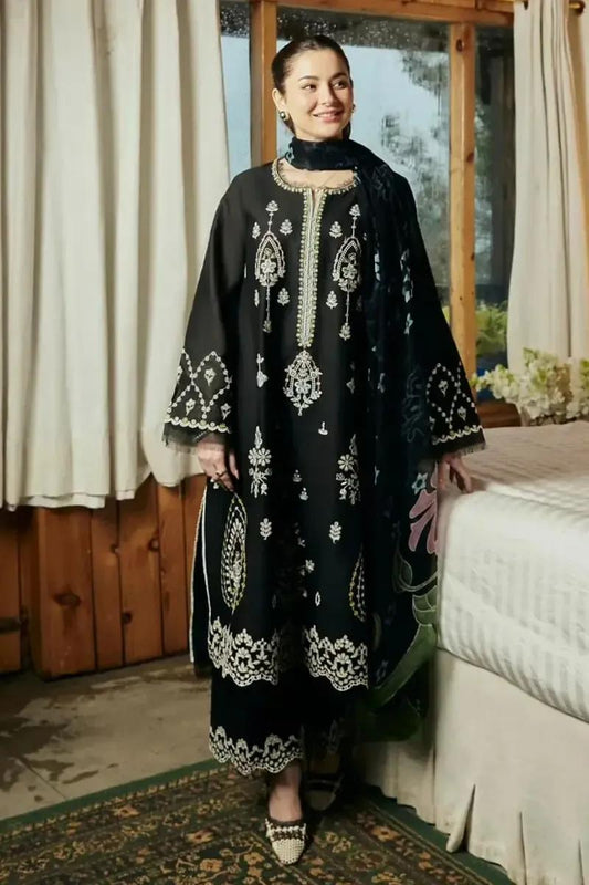 Black Embroidered Kurta Set for Women