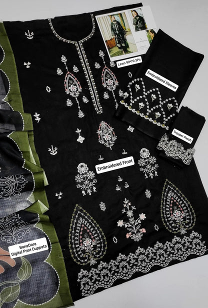 Black Embroidered Kurta Set for Women