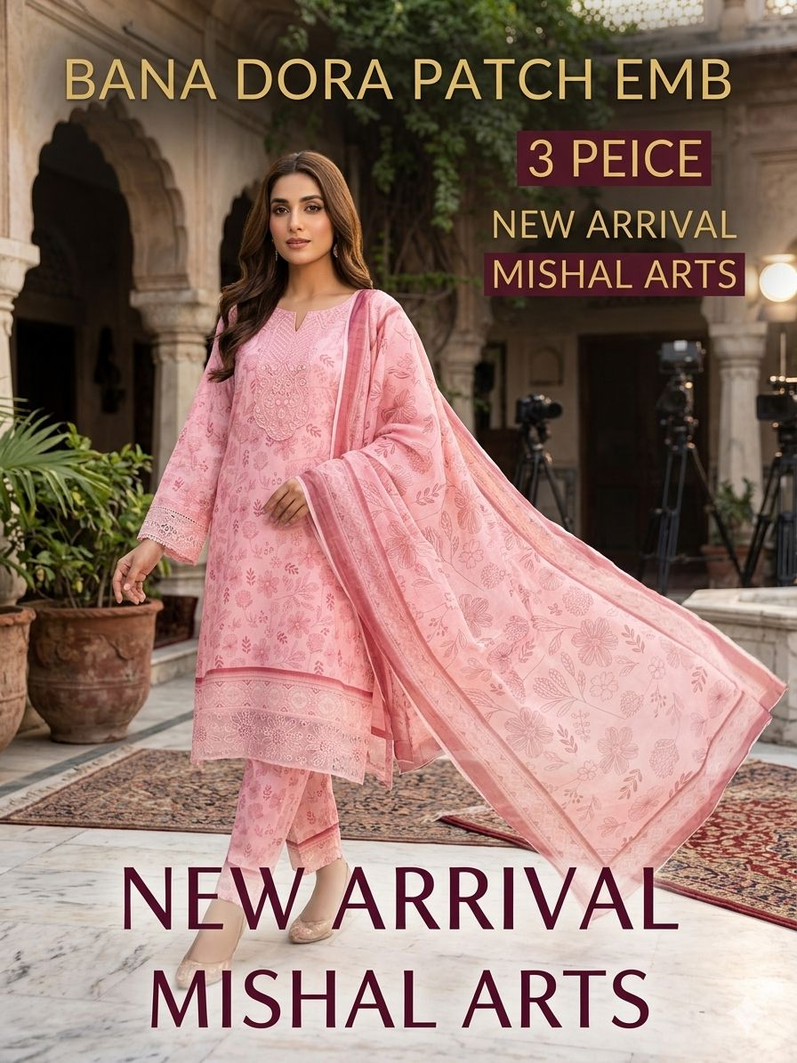 Mishal Arts Pink 3 Piece Suit