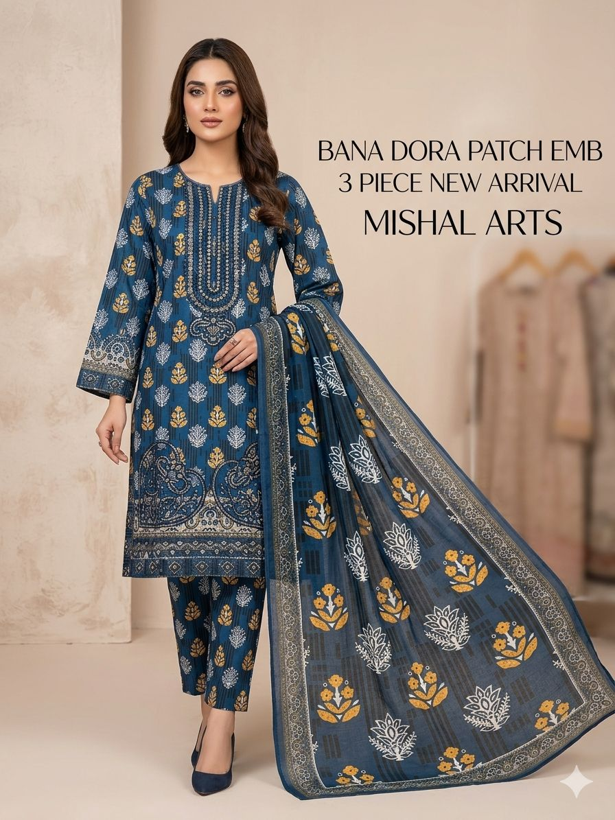 Mishal Arts Blue 3 Piece Suit