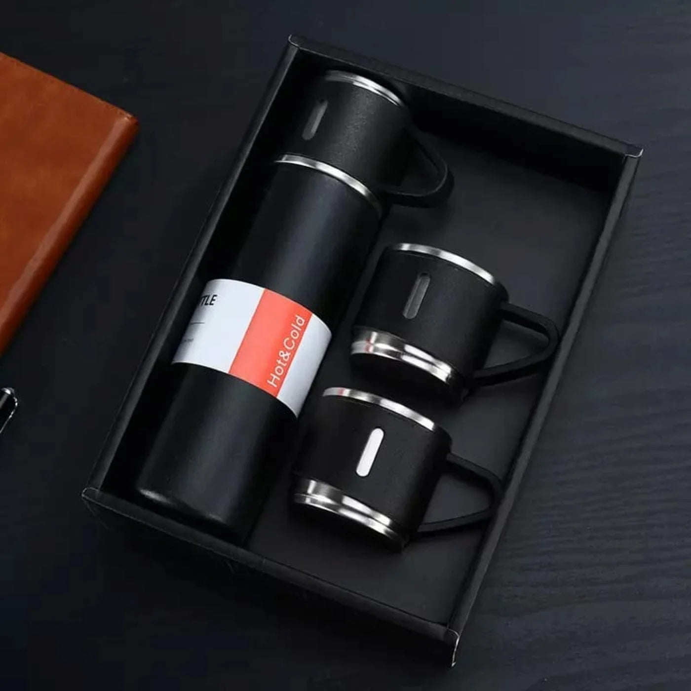 3 Cup 500ML Double-Layer Stainless Steel Vacuum Flask Set | Hot & Cold | Travel Thermos Durable Insulated Stainless Steel Flask SKU: Ho-47-00-00-473