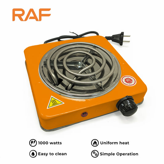 Orange RAF R.8010B Electric Stove Hot Plate and Cooker with 1000W Power, Thermostat, and Uniform Heating Compact electric stove cooker SKU: Ho-50-00-00-501