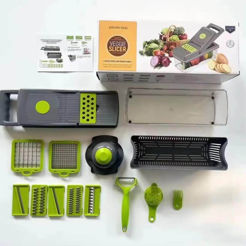 14-in-1 Mandoline Slicer & Vegetable Chopper | Multifunctional Food Cutter & Grater Fast slicing, chopping, shredding SKU: Ho-79-00-00-792