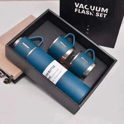 3 Cup 500ML Double-Layer Stainless Steel Vacuum Flask Set | Hot & Cold | Travel Thermos Durable Insulated Stainless Steel Flask SKU: Ho-47-00-00-473