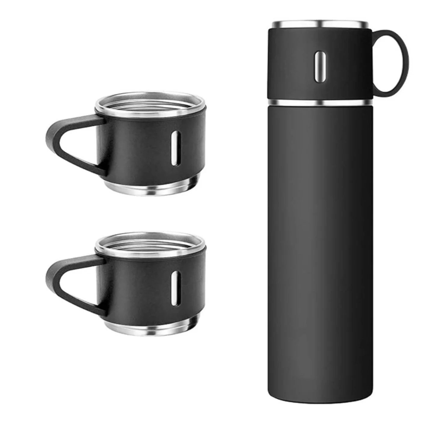 3 Cup 500ML Double-Layer Stainless Steel Vacuum Flask Set | Hot & Cold | Travel Thermos Durable Insulated Stainless Steel Flask SKU: Ho-47-00-00-473